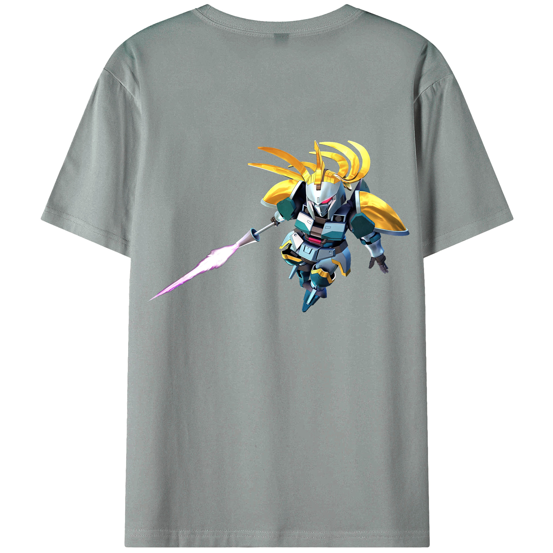 （画像用） 機動戦士ガンダム Mobile Suit Gundam 綿100％ メンズ半袖Tシャツ（バックプリント） 通気性